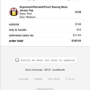 Supreme/ Honda/ Fox Racing Motor Jersey Top Ted